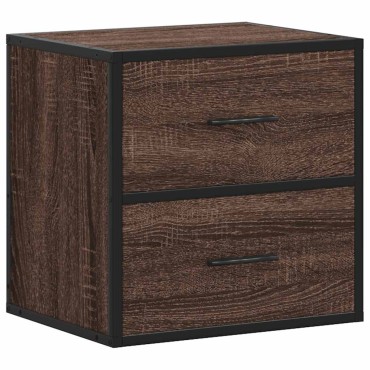 vidaXL Κομοδίνο επίτοιχο ντουλάπι καφέ δρυς 40x31x39,5cm 1 τεμ.