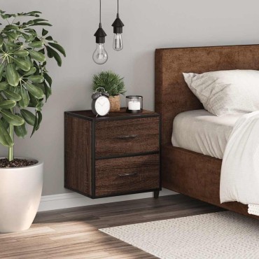 vidaXL Κομοδίνο επίτοιχο ντουλάπι καφέ δρυς 40x31x39,5cm 1 τεμ.