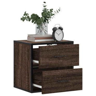 vidaXL Κομοδίνο επίτοιχο ντουλάπι καφέ δρυς 40x31x39,5cm 1 τεμ.