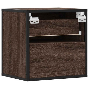 vidaXL Κομοδίνο επίτοιχο ντουλάπι καφέ δρυς 40x31x39,5cm 1 τεμ.
