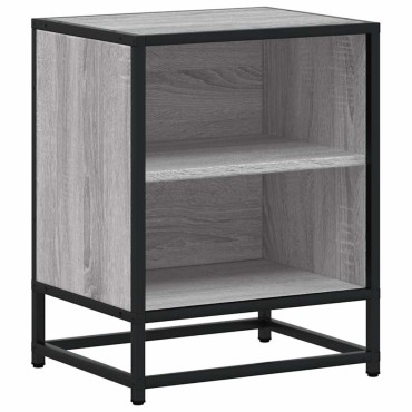 vidaXL Κομοδίνο Γκρι Sonoma 40x31x50cm Κατασκευασμένο ξύλο και μέταλλο 1 τεμ.