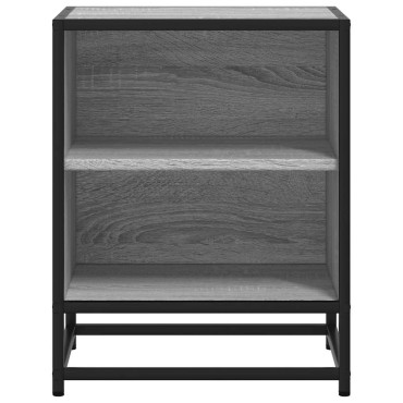 vidaXL Κομοδίνο Γκρι Sonoma 40x31x50cm Κατασκευασμένο ξύλο και μέταλλο 1 τεμ.