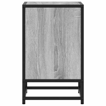 vidaXL Κομοδίνο Γκρι Sonoma 40x31x50cm Κατασκευασμένο ξύλο και μέταλλο 1 τεμ.