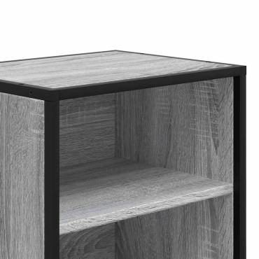 vidaXL Κομοδίνο Γκρι Sonoma 40x31x50cm Κατασκευασμένο ξύλο και μέταλλο 1 τεμ.