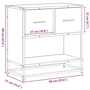 vidaXL Κομοδίνο καπνιστή βελανιδιά 60x31x60cm 1 τεμ.