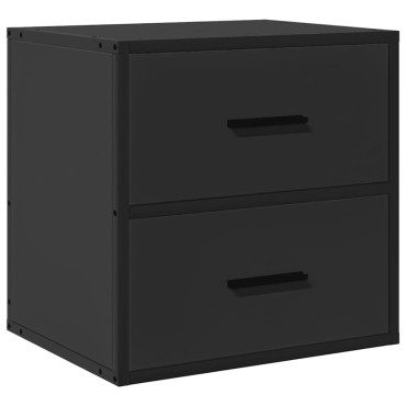 vidaXL Επίτοιχο ντουλάπι κομοδίνου Μαύρο 40x31x39,5cm 1 τεμ.