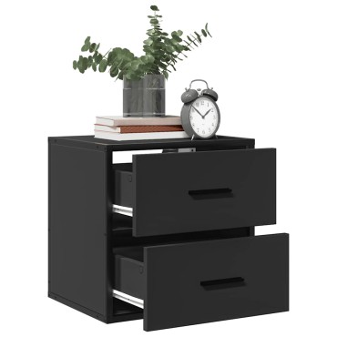 vidaXL Επίτοιχο ντουλάπι κομοδίνου Μαύρο 40x31x39,5cm 1 τεμ.