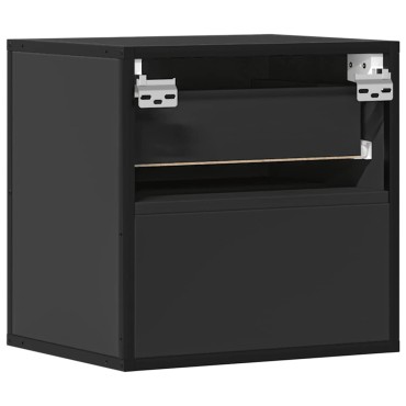 vidaXL Επίτοιχο ντουλάπι κομοδίνου Μαύρο 40x31x39,5cm 1 τεμ.