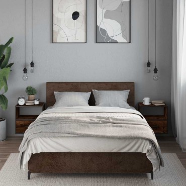 vidaXL Επίτοιχα κομοδίνα 2 τεμ. καπνιστή δρυς 40x31x39,5cm