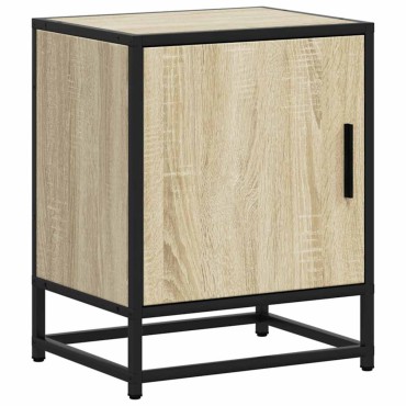 vidaXL Κομοδίνο Sonoma Oak Κατασκευασμένο ξύλο και μέταλλο 40x31x50 cm 1 τεμ.