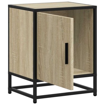 vidaXL Κομοδίνο Sonoma Oak Κατασκευασμένο ξύλο και μέταλλο 40x31x50 cm 1 τεμ.