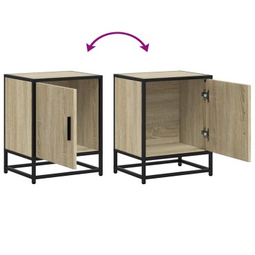 vidaXL Κομοδίνο Sonoma Oak Κατασκευασμένο ξύλο και μέταλλο 40x31x50 cm 1 τεμ.