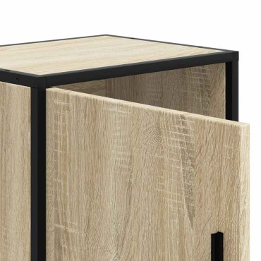 vidaXL Κομοδίνο Sonoma Oak Κατασκευασμένο ξύλο και μέταλλο 40x31x50 cm 1 τεμ.