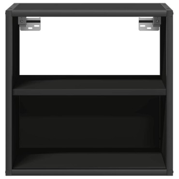 vidaXL Επιτοίχια κομοδίνα 2 τεμ. Μαύρο 40x31x39,5cm