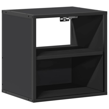 vidaXL Επιτοίχια κομοδίνα 2 τεμ. Μαύρο 40x31x39,5cm