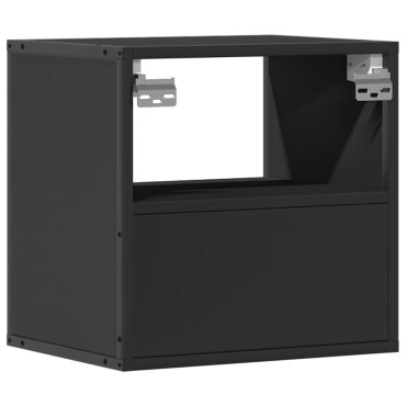 vidaXL Επιτοίχια κομοδίνα 2 τεμ. Μαύρο 40x31x39,5cm