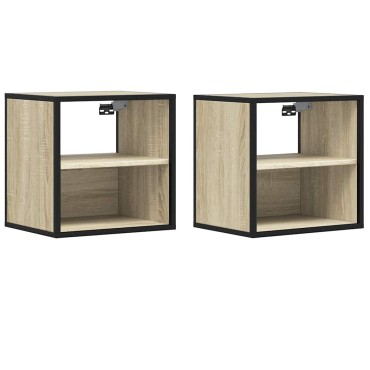 vidaXL Επίτοιχα κομοδίνα 2 τεμ. Sonoma Oak 40x31x39,5cm
