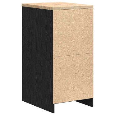 vidaXL ντουλάπι αποθήκευσης γκαράζ μαύρο 40x51x85 εκ μασίφ ξύλο πεύκο