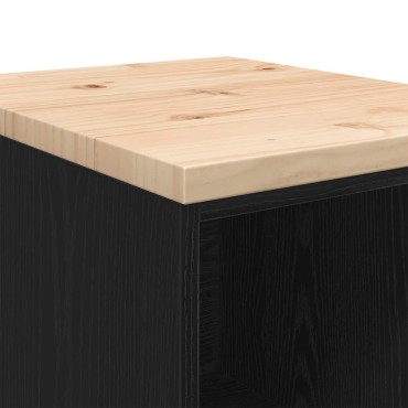 vidaXL ντουλάπι αποθήκευσης γκαράζ μαύρο 40x51x85 εκ μασίφ ξύλο πεύκο