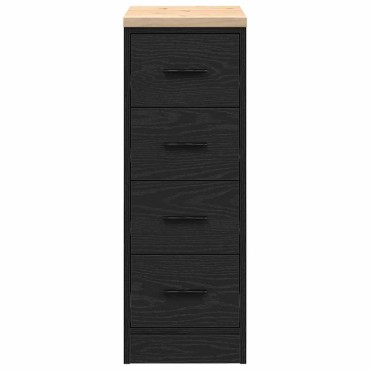 vidaXL ντουλάπι αποθήκευσης γκαράζ μαύρο 30x51x85 εκ μασίφ ξύλο πεύκο