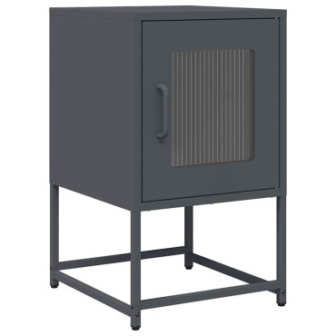 vidaXL Κομοδίνο Ανθρακί 36x39x60,5cm από χάλυβα ψυχρής έλασης 1 τεμ.