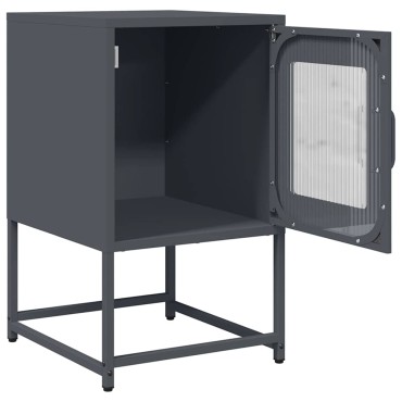 vidaXL Κομοδίνο Ανθρακί 36x39x60,5cm από χάλυβα ψυχρής έλασης 1 τεμ.