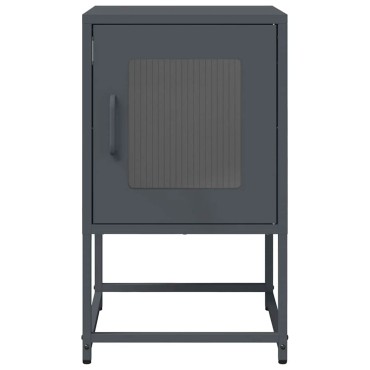vidaXL Κομοδίνο Ανθρακί 36x39x60,5cm από χάλυβα ψυχρής έλασης 1 τεμ.