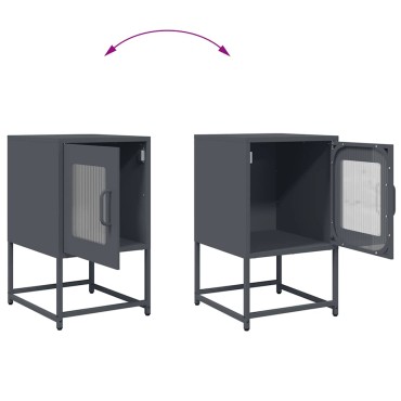 vidaXL Κομοδίνο Ανθρακί 36x39x60,5cm από χάλυβα ψυχρής έλασης 1 τεμ.