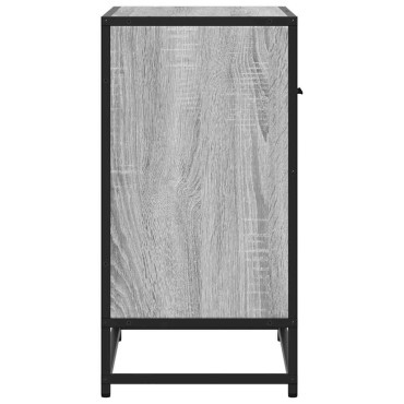 vidaXL Κομοδίνο Γκρι Sonoma 60x31x60cm Κατασκευασμένο ξύλο και μέταλλο 1 τεμ.