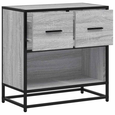 vidaXL Κομοδίνο Γκρι Sonoma 60x31x60cm Κατασκευασμένο ξύλο και μέταλλο 1 τεμ.
