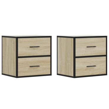 vidaXL Επίτοιχα κομοδίνα 2 τεμ. Sonoma Oak 40x31x39,5cm