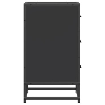 vidaXL Κομοδίνο Μαύρο 40x34,5x60cm Κατασκευασμένο ξύλο και μέταλλο 1 τεμ.