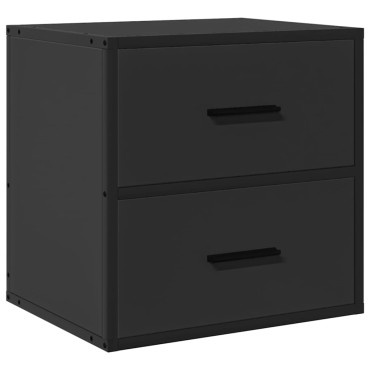 vidaXL Επιτοίχια κομοδίνα 2 τεμ. Μαύρο 40x31x39,5cm