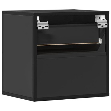 vidaXL Επιτοίχια κομοδίνα 2 τεμ. Μαύρο 40x31x39,5cm