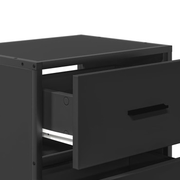 vidaXL Επιτοίχια κομοδίνα 2 τεμ. Μαύρο 40x31x39,5cm