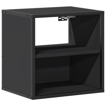 vidaXL Επίτοιχο ντουλάπι κομοδίνου Μαύρο 40x31x39,5cm 1 τεμ.