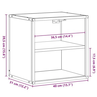vidaXL Επίτοιχο ντουλάπι κομοδίνου Μαύρο 40x31x39,5cm 1 τεμ.