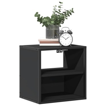 vidaXL Επίτοιχο ντουλάπι κομοδίνου Μαύρο 40x31x39,5cm 1 τεμ.