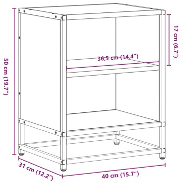 vidaXL Κομοδίνα 2 τεμ. καπνιστή βελανιδιά 40x31x50cm