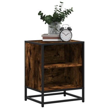 vidaXL Κομοδίνα 2 τεμ. καπνιστή βελανιδιά 40x31x50cm