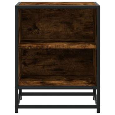 vidaXL Κομοδίνα 2 τεμ. καπνιστή βελανιδιά 40x31x50cm