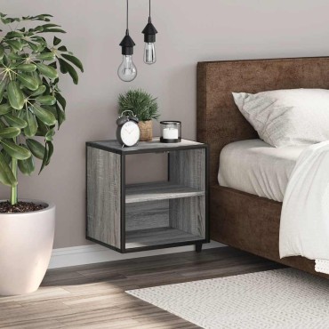 vidaXL Επίτοιχο κομοδίνο Grey Sonoma 40x31x39,5cm 1 τεμ.