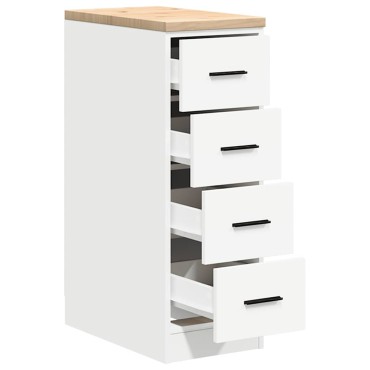 vidaXL ντουλάπι αποθήκευσης γκαράζ Λευκό 30x51x85 εκ μασίφ ξύλο πεύκο