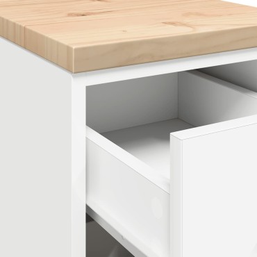 vidaXL ντουλάπι αποθήκευσης γκαράζ Λευκό 30x51x85 εκ μασίφ ξύλο πεύκο