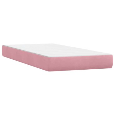 vidaXL Box Spring κρεβάτι με στρώμα ροζ 80x210cm Βελούδινο - Μονό