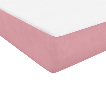 vidaXL Box Spring κρεβάτι με στρώμα ροζ 80x210cm Βελούδινο - Μονό