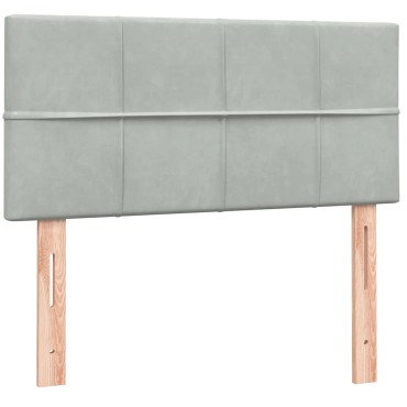 vidaXL Box Spring κρεβάτι με στρώμα ανοιχτό γκρι 80x220 cm Βελούδινο