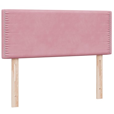 vidaXL Κρεβάτι Boxspring με Στρώμα Ροζ 80x220 εκ. Βελούδινο