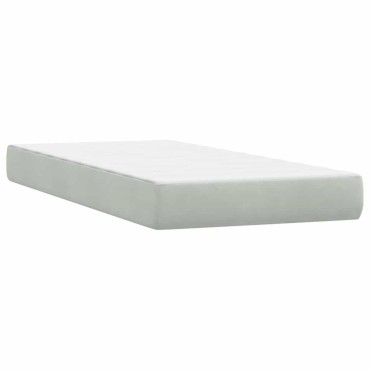 vidaXL Κρεβάτι Boxspring με Στρώμα Ανοιχτό Γκρι 80x210cm Βελούδινο 1 τεμ. - Μονό