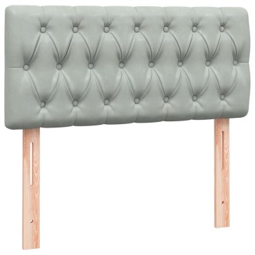 vidaXL Κρεβάτι Boxspring με Στρώμα Ανοιχτό Γκρι 80x210cm Βελούδινο 1 τεμ. - Μονό
